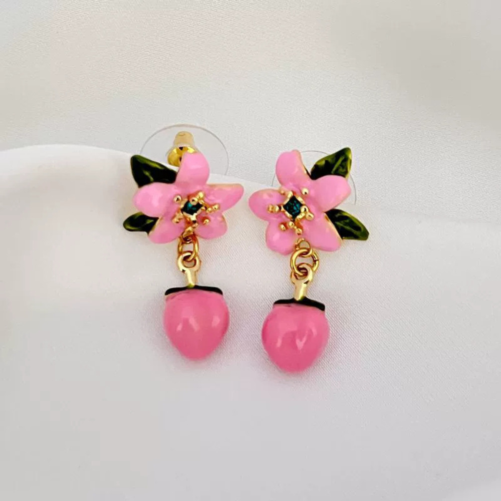 Kendra Scott Peach Blossom Enamel Earrings